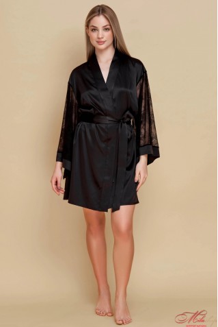 Сатиновий халат з мереживом Obrana (Anabel Arto) 809-6748